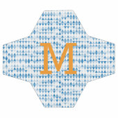 Blaue Dreiecks-Muster-Fußball – Monogramm Fußball (Flach)