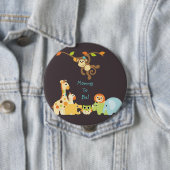 Blaue Dschungel-Safari-personalisierte Mama, zum Button (Beispiel)