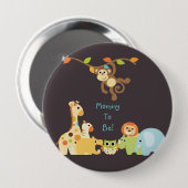 Blaue Dschungel-Safari-personalisierte Mama, zum Button (Vorne & Hinten)