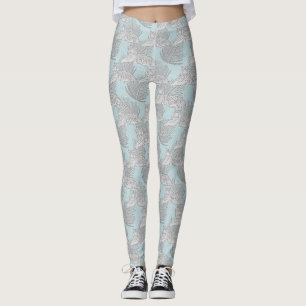 Blaue Dschungel-Tiger-Muster-Leggings Leggings