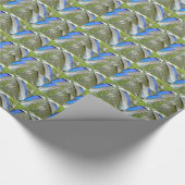 Blaue Duckfedern, Tier, Vogel Geschenkpapier (Ecke)