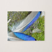 Blaue Duckfedern, Tier, Vogel Puzzle (Horizontal)