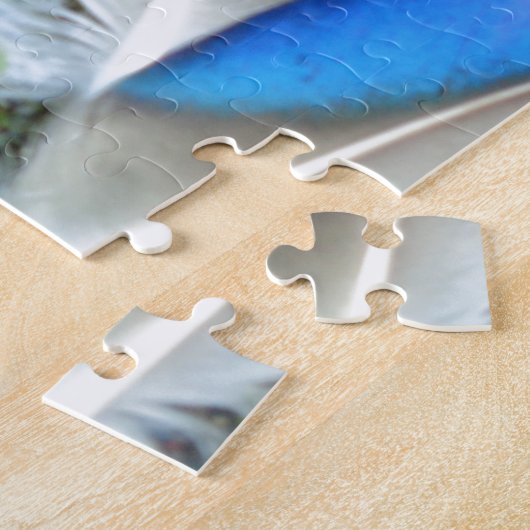 Blaue Duckfedern, Tier, Vogel Puzzle (Seite)