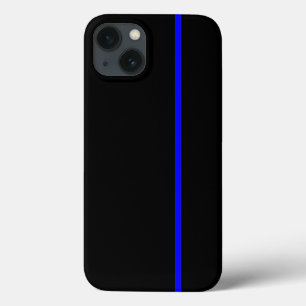 Blaue dünne vertikale Linie auf Schwarzem iPhone 13 Hülle
