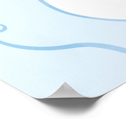 Blaue Duschbrause mit Armbrust - Begrüßung Poster (Ecke)