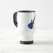 blaue E-Gitarre Reisebecher (Vorderseite Links)