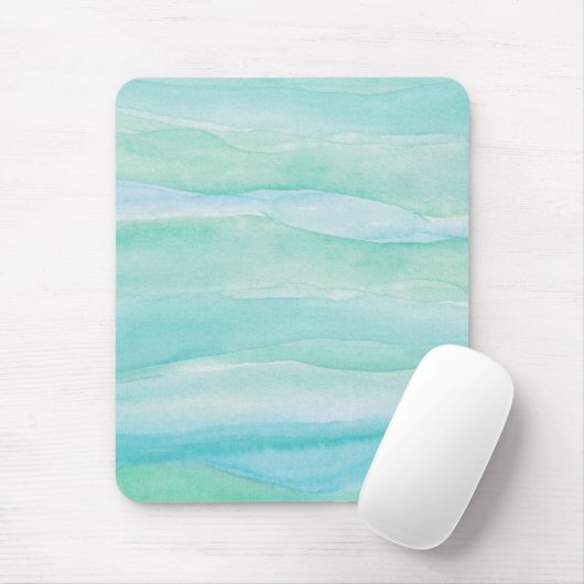 Blaue Ebenen Wasserfarben Muster Mousepad (Mit Mouse)