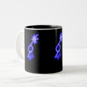 Blaue Echo-Unterzeichnungs-NeonTasse Zweifarbige Tasse (Vorderseite Links)