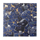 Blaue Ecke Mosaik digitale Kunst Fliese (Vorderseite)