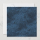 Blaue Ecru-Monogramm-Moderne Hochzeit Save The Date (Rückseite)