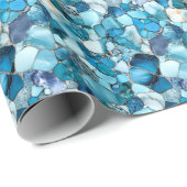 Blaue Edelsteine Geschenkpapier (Rolleneckpunkt)