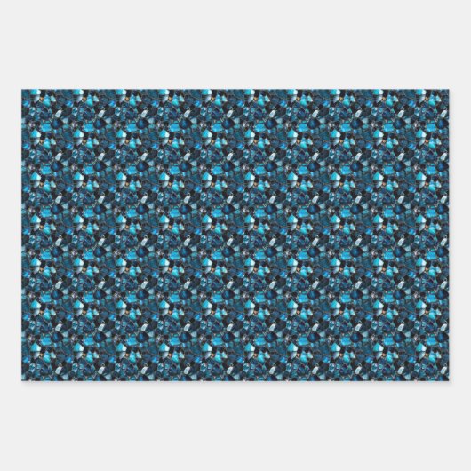 Blaue Edelsteine Geschenkpapier Set (Vorderseite 2)