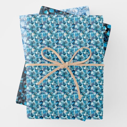 Blaue Edelsteine Geschenkpapier Set (Beispiel)