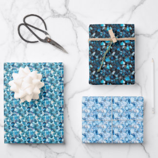 Blaue Edelsteine Geschenkpapier Set