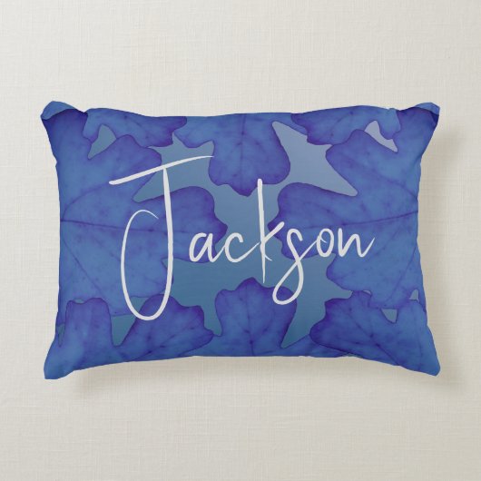 Blaue Eiche Leaf Personalisiert Dekokissen (Vorderseite)