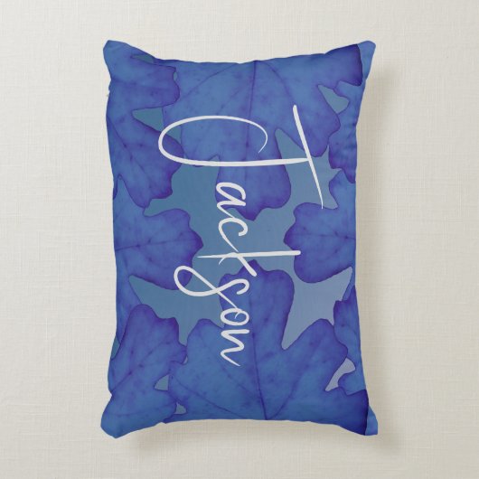 Blaue Eiche Leaf Personalisiert Dekokissen (Vorderseite(Vertikal))