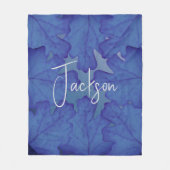 Blaue Eiche Leaf Personalisiert Fleecedecke (Vorderseite)