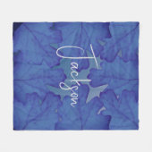 Blaue Eiche Leaf Personalisiert Fleecedecke (Vorderseite (Horizontal))