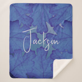 Blaue Eiche Leaf Personalisiert Sherpadecke