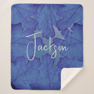 Blaue Eiche Leaf Personalisiert Sherpadecke