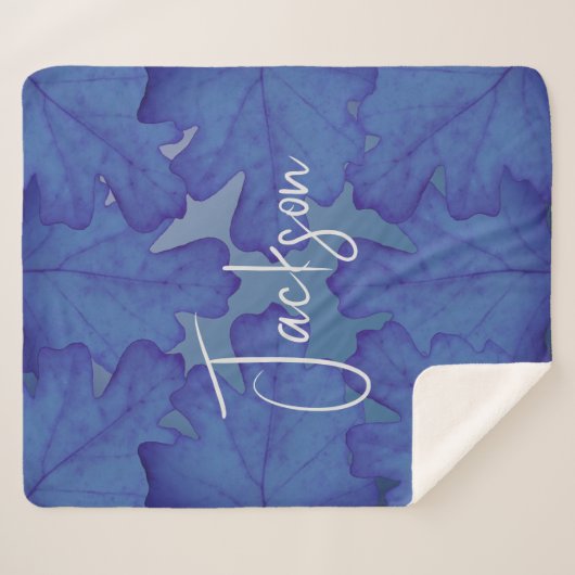 Blaue Eiche Leaf Personalisiert Sherpadecke (Vorderseite (Horizontal))
