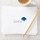 Blaue Eiche, rustikale und minimalistische Hochzei Adressaufkleber (Insitu)