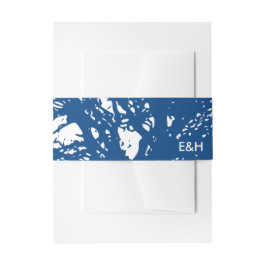 Blaue Eiche, rustikale und minimalistische Hochzei Einladungsbanderole