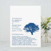 Blaue Eiche, rustikale und minimalistische Hochzei Programm (Stehend Vorderseite)