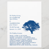 Blaue Eiche, rustikale und minimalistische Hochzei Programm (Vorderseite)