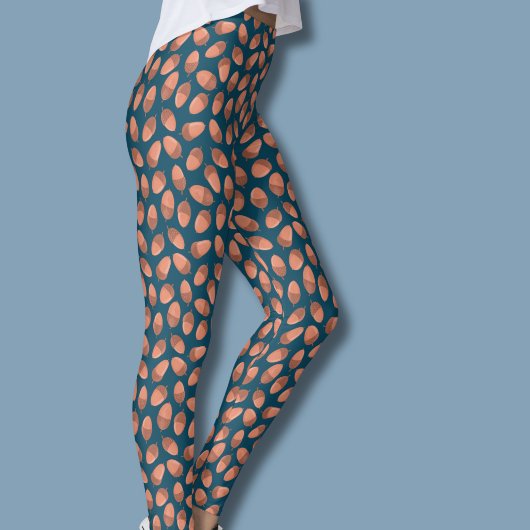 Blaue Eichel Muster Leggings