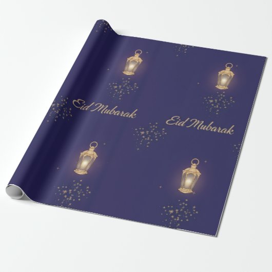 Blaue Eid-Geschenkpapier Geschenkpapier (Ungerollt)