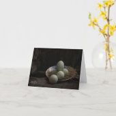 Blaue Eier in einer Schüssel eingesteckt Karte (Gelbe Blume)