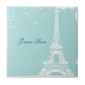 Blaue Eiffelfliesen und Trivets Fliese (Vorderseite)