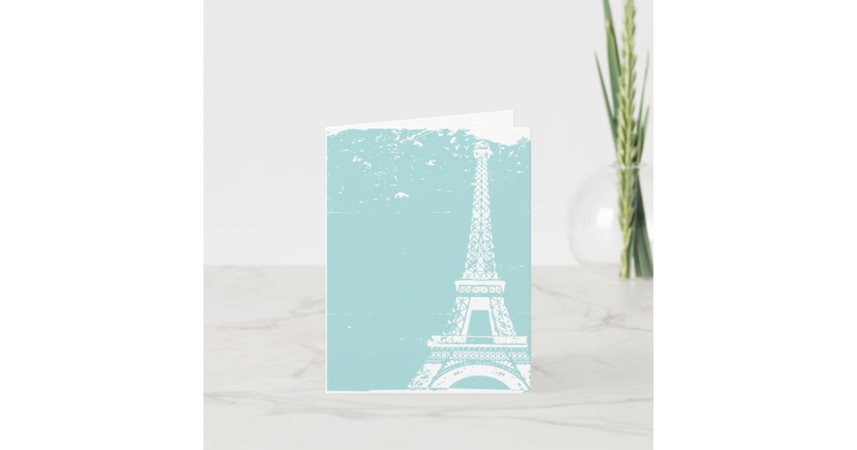 Blaue Eiffelturm Hochzeit Danken Ihnen Karten Zazzle De