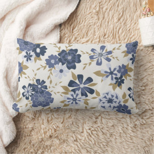 Blaue, einfache Blume Blumenstraube Kissen