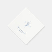 Blaue, einfache, botanische, monogramm rustikale H Serviette (Ecke)