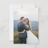 Blaue, einfache Eleganz, botanischer QR-Code Hochz RSVP Karte (Rückseite)