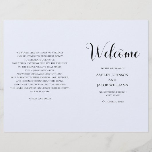 Blaue, einfache Hochzeit. Typografie (Vorderseite)