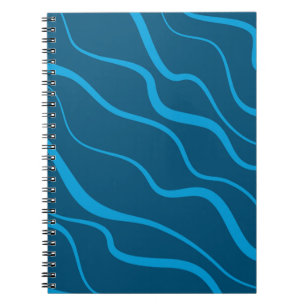 Blaue, einfache, moderne, coole Wellenabstraktion Notizblock