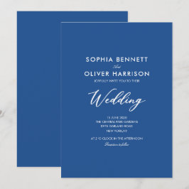 blaue einfache moderne elegante HOCHZEITSEINLADUNG Einladung