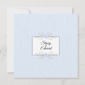 Blaue Einfachheit Traditionelle Hochzeitseinladung Einladung (Rückseite)