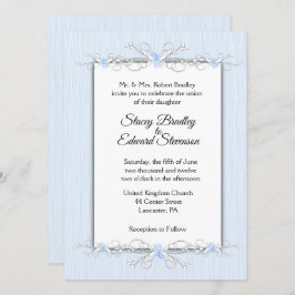 Blaue Einfachheit Traditionelle Hochzeitseinladung Einladung