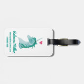 Blaue Einhorn-Magie mit Herzen Gepäckanhänger (Rückseite horizontal)