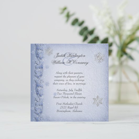 Blaue Einladung (Stehend Vorderseite)