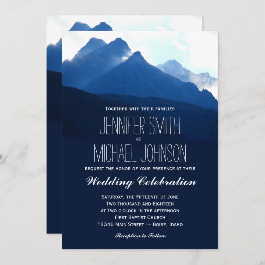 Blaue Einladung (Vorne/Hinten)