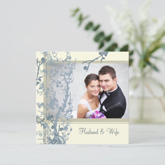 Blaue Einladung (Stehend Vorderseite)