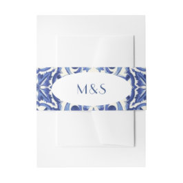 Blaue Einladung Bauchband Einladungsbanderole