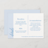 Blaue Einladung, Caroline Hochzeit Begleitkarte (Vorne/Hinten)