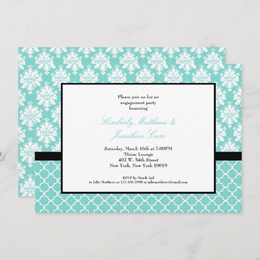 Blaue Einladungen (Vorne/Hinten)