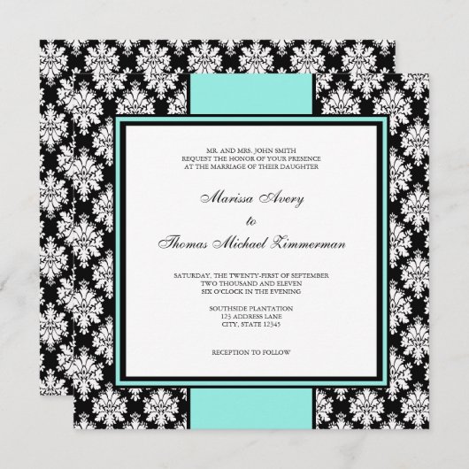 Blaue Einladungen (Vorne/Hinten)